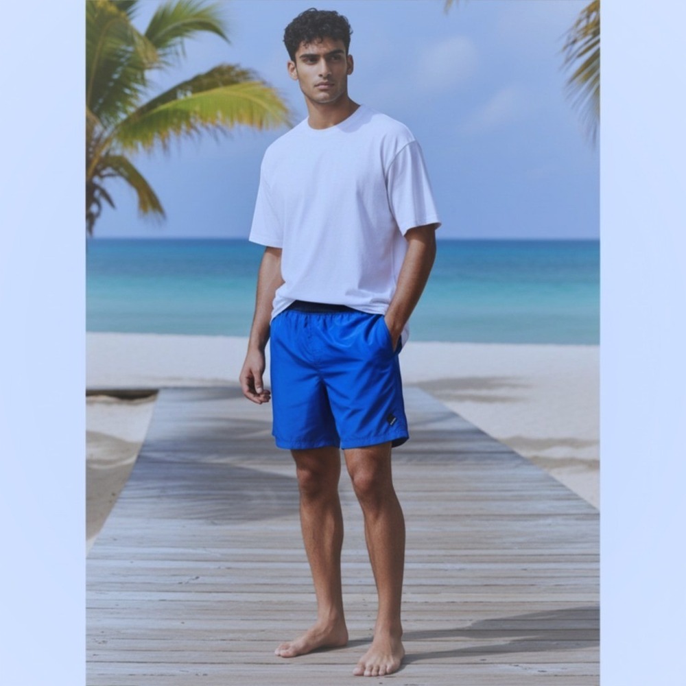 Prana Breathe Mens XL Blue Active Shorts Elastic Waist Back Pocket YOGA Stretch‎